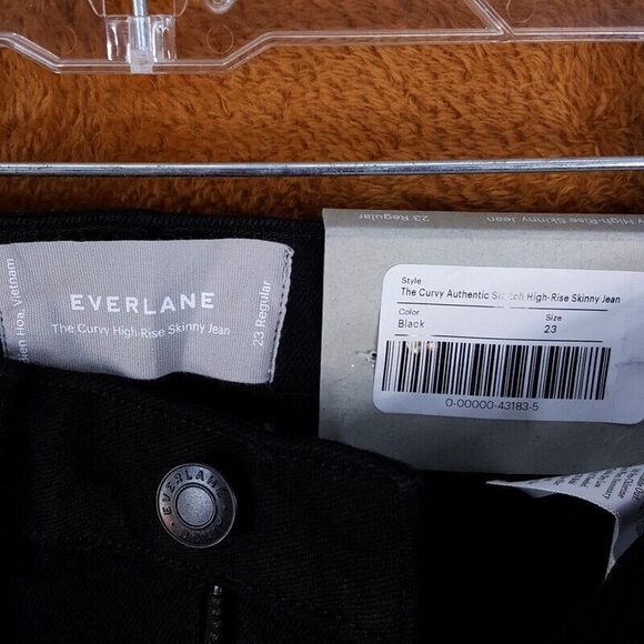 EVERLANE Womens Jeans Size 23 Black Wash CURVY HIGH RISE SKINNY Stretch Denim - Picture 7 of 13